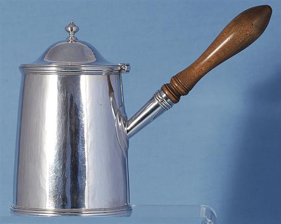 A George V Arts & Crafts silver hot milk jug, by Henry George Murphy, height 163mm, gross weight 15.4oz/481grms.